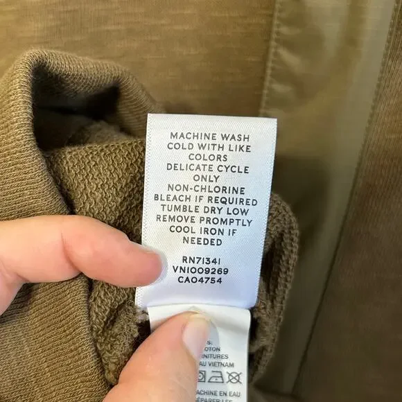 L.L. Bean Signature Slim Fit 1/4 Zip Pullover Men's Sz L Brown Green Cotton - Picture 6 of 6